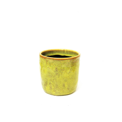 Osłonka ceramiczna szkliwiona Żółta 11x10,5cm